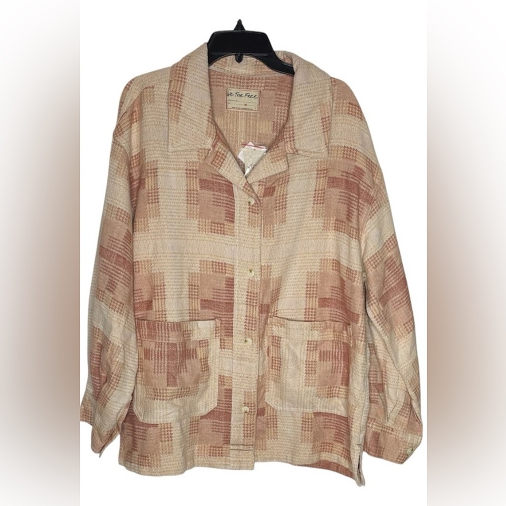 NWT Free People S We the Free Keep it Cozy Shirt in Berry Combo New $168 retail - Picture 7 of 8